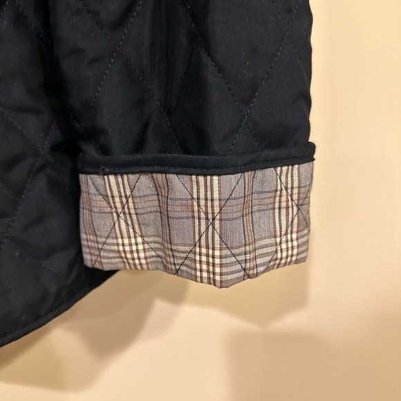 Jones New York Women's Quilted Jacket Black Plaid Lined Lightweight Coat Medium - Picture 3 of 6